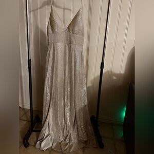 Sparkling Silver Spaghetti Strap Dress